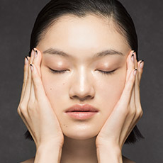 sweep your hands along your cheeks up to the temples to de-stress the lower face area